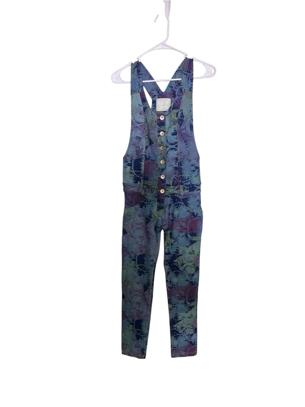 Freddy WR.UP Floral Overalls Jumpsuit Skinny Stretch Boho Size 6